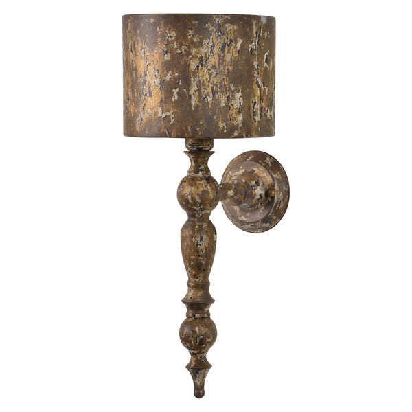 Wells Weathered with Gold Accents 24-Inch One-Light Sconce, image 1