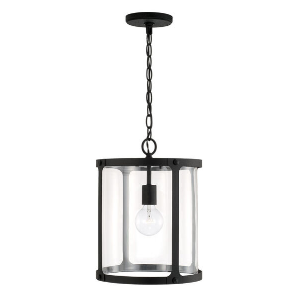Brennen Black Iron One-Light Pendant with Clear Glass, image 2