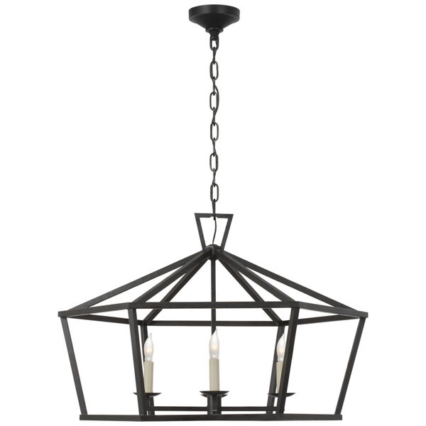Darlana Wide Hexagonal Lantern in Aged Iron by Chapman  and  Myers, image 1
