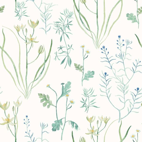 Alpine Botanical Blue Peel Stick Wallpaper, image 2