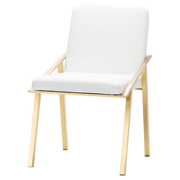 Nika White and Gold Dining Chair, image 1