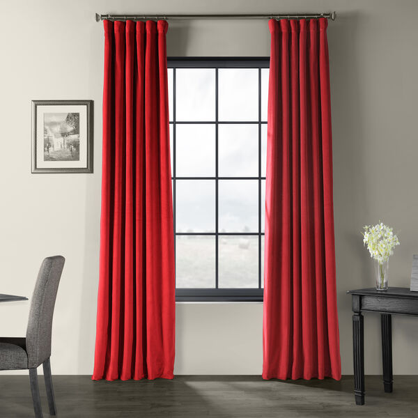 Moroccan Red Signature Blackout Velvet Single Panel Curtain-SAMPLE SWATCH ONLY, image 1