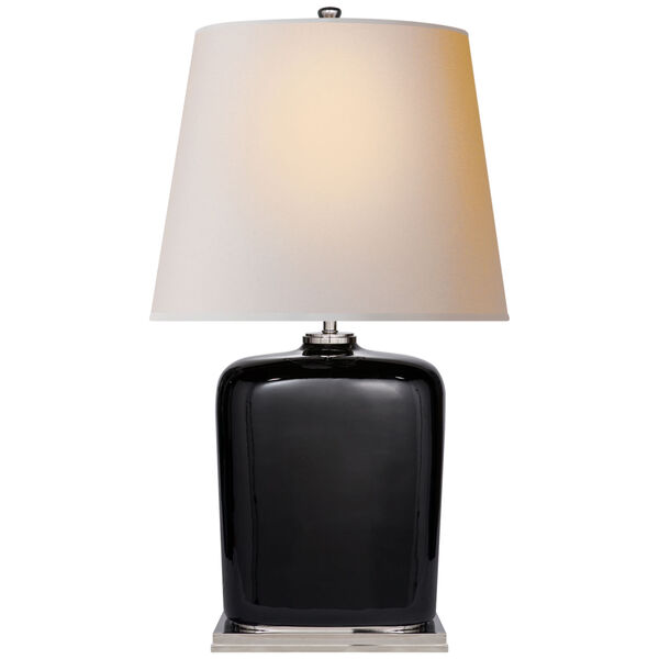 Mimi Table Lamp in Black with Natural Paper Shade by Thomas O'Brien, image 1