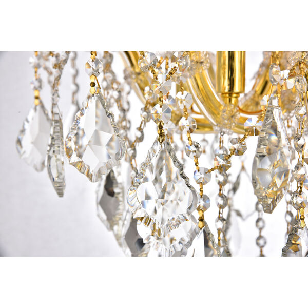 Maria Theresa Gold 24-Inch Six-Light Flush Mount with Clear Royal Cut Crystal, image 4