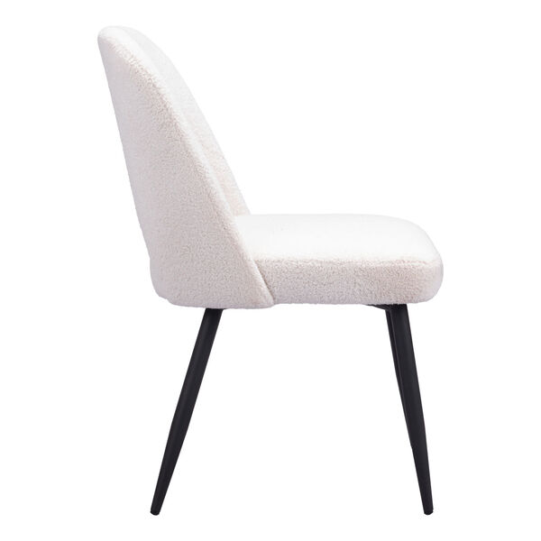 Teddy Ivory and Matte Black Dining Chair, image 2