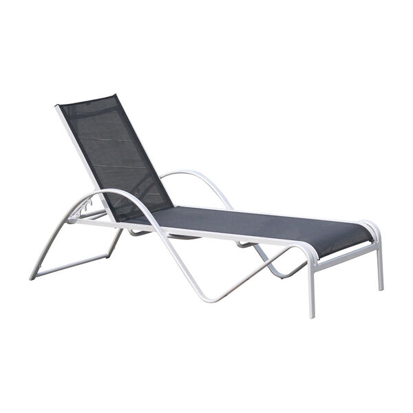 Ultra Canvas Black Chaise Lounge with Cushion, image 1