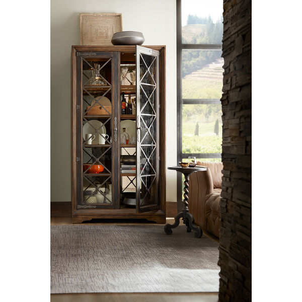Hill Country Sattler Brown Display Cabinet, image 2