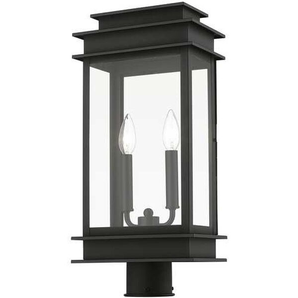 Princeton Black with Polished Chrome Two-Light Outdoor Large Lantern Post, image 4