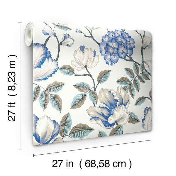 Grandmillennial White Morning Garden Pre Pasted Wallpaper - SAMPLE SWATCH ONLY, image 4