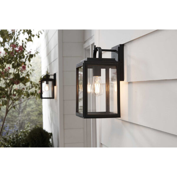 Grandbury Textured Black Seven-Inch One-Light Outdoor Wall Sconce with Clear Shade, image 2