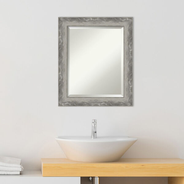 Waveline Silver 20W X 24H-Inch Bathroom Vanity Wall Mirror, image 3