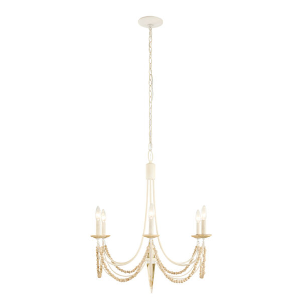 Brentwood Country White Six-Light Chandelier, image 4