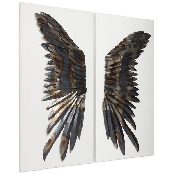 The Wings Primo Mixed Media Iron Wall Sculpture on Canvas, image 3