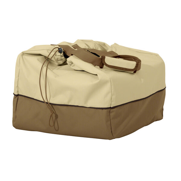 Ash Beige and Brown 22-Inch Rectangular Table Top Grill Cover, image 1