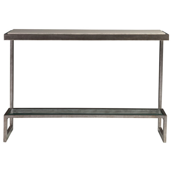 Signature Designs Light Gray and Silver Leaf Soiree Console, image 2