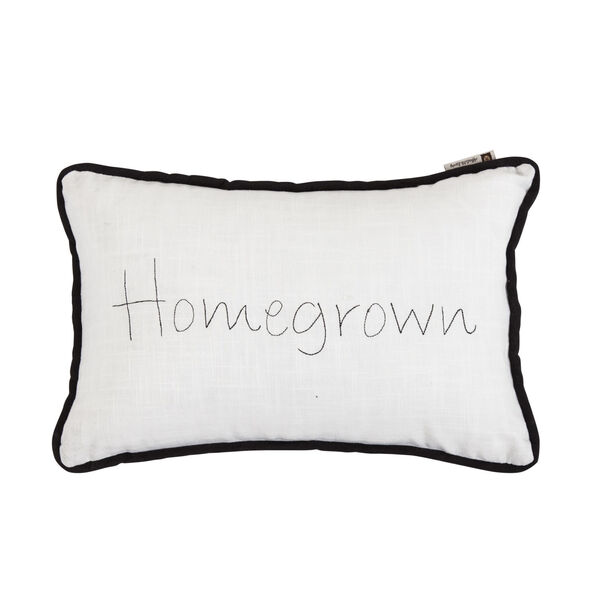Blackberry White 12 In. X 19 In. Embroidery Throw Pillow, image 1