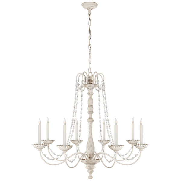 Flanders Chandelier in Belgian White with Seeded Glass Beads by Chapman and Myers, image 1
