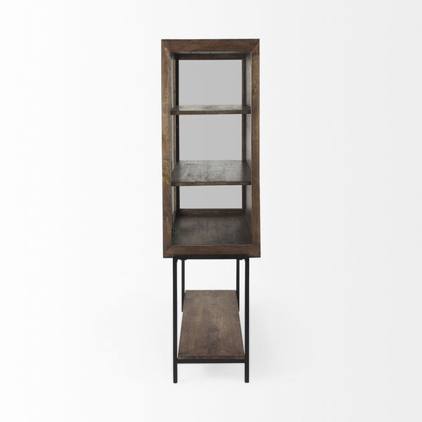Arelius Medium Brown and Black Display Cabinet, image 3