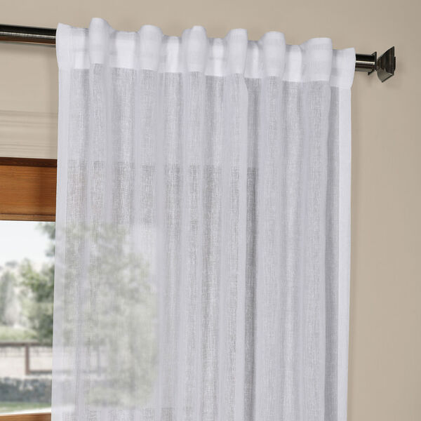 Aspen White Solid Faux Linen 50 x 108-Inch Sheer Curtain, image 4