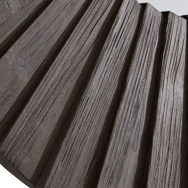 Virginia Dark Brown Reclaimed Wood 31-Inch Round Seashell Wall Mirror, image 5