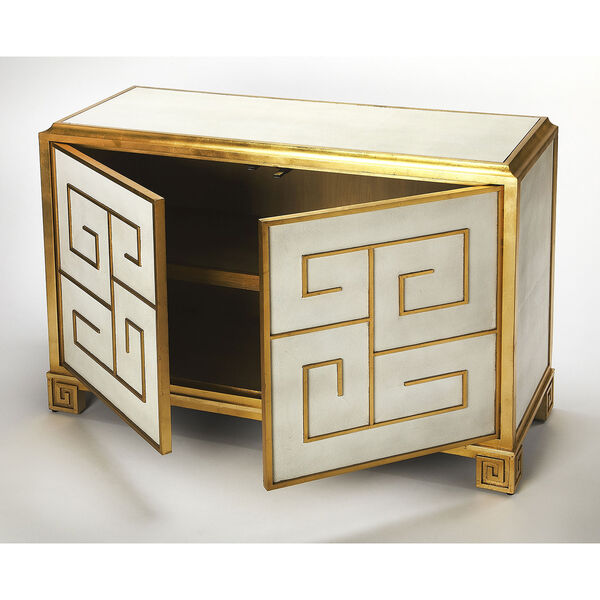 Cosmopolitan Gold Bello Leather Console Cabinet, image 2