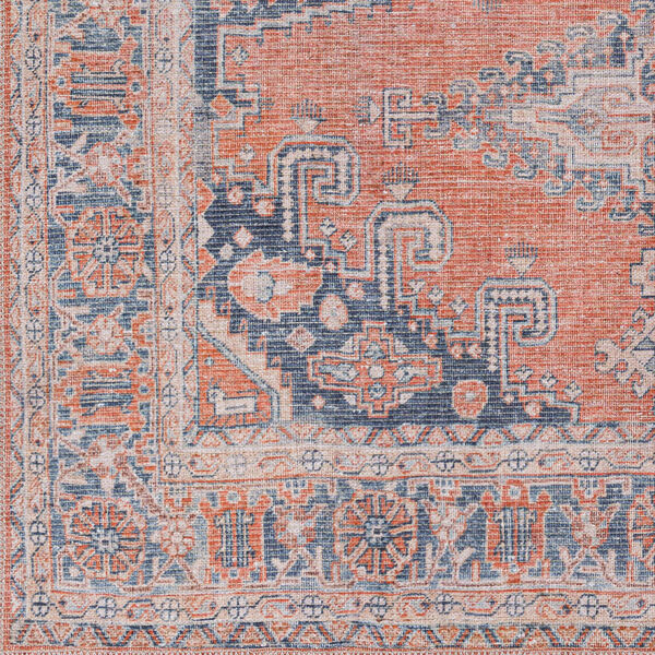 Colin Orange, Blue and Brown Rectangular: 6 Ft. 7 In. x 9 Ft. Area Rug, image 3