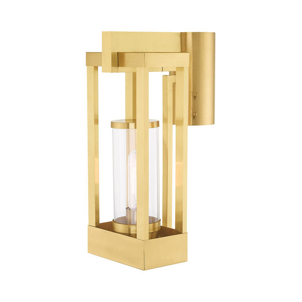 Delancey Satin Brass Post Top Lantern Transparent Glass, image 5