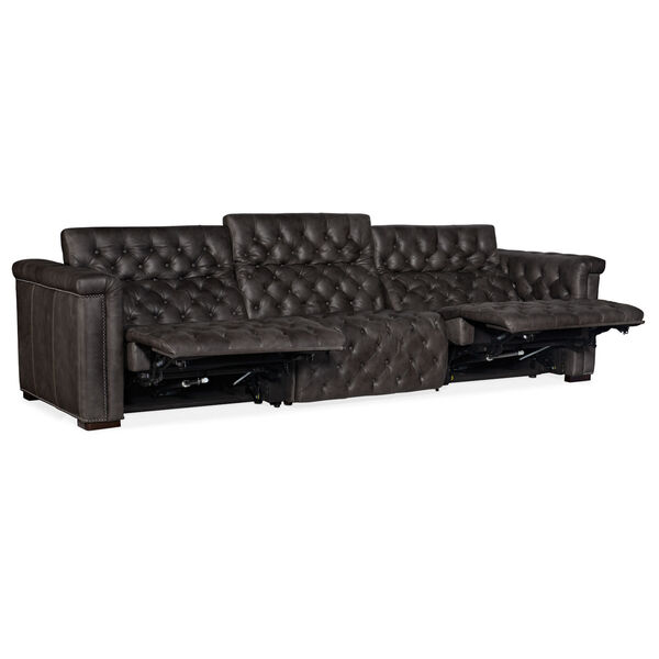 Savion Grandier Dark Wood Sofa with Power Recliner and Power Headrest, image 4