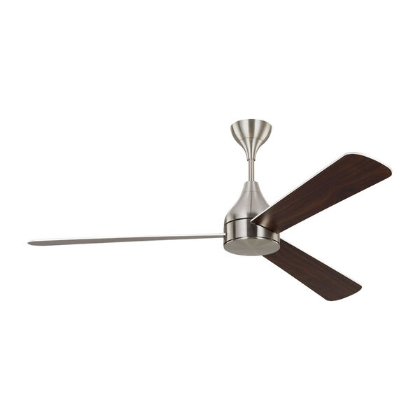 Streaming Smart Brushed Steel 60-Inch Indoor/Outdoor Integrated LED Ceiling Fan with Remote Control and Reversible Motor, image 1