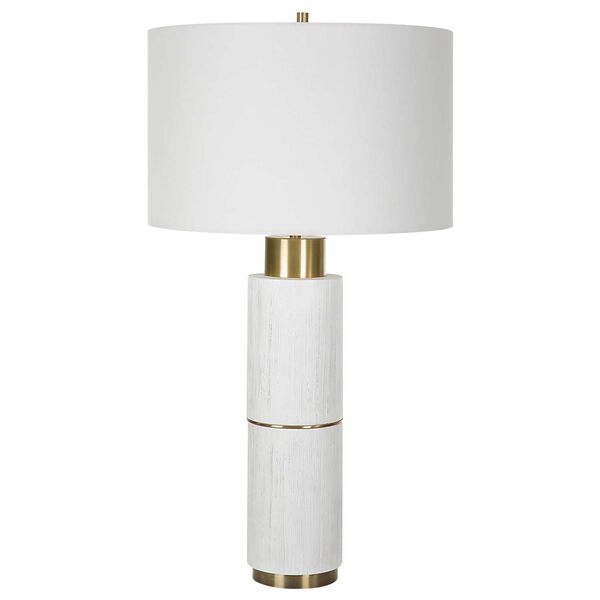 Ruse White and Brushed Brass Table Lamp, image 5