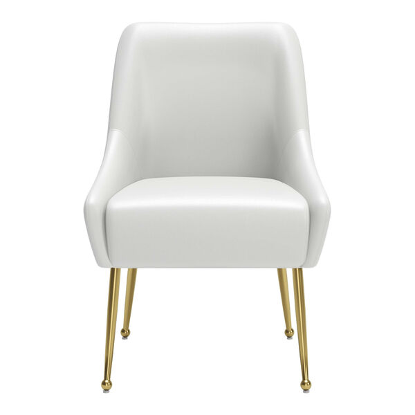 Madelaine White and Gold Dining Chair, image 4