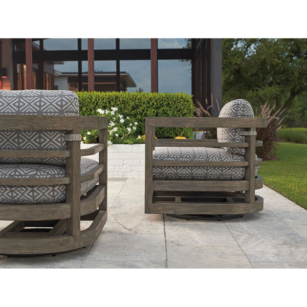 La Jolla Taupe, Gray and Patina Swivel Chair, image 3