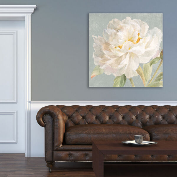 Garden Peony Neutral Crop Gallery Wrapped Canvas, image 1