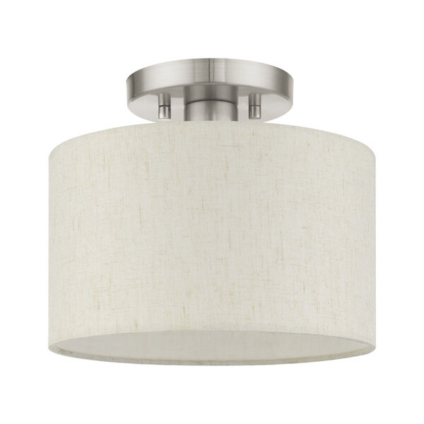 Meadow Brushed Nickel 10-Inch One-Light Semi-Flush Mount, image 2