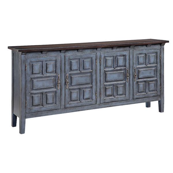 Cort Blue Four-Door Cabinet with Adjustable Shelf, image 1