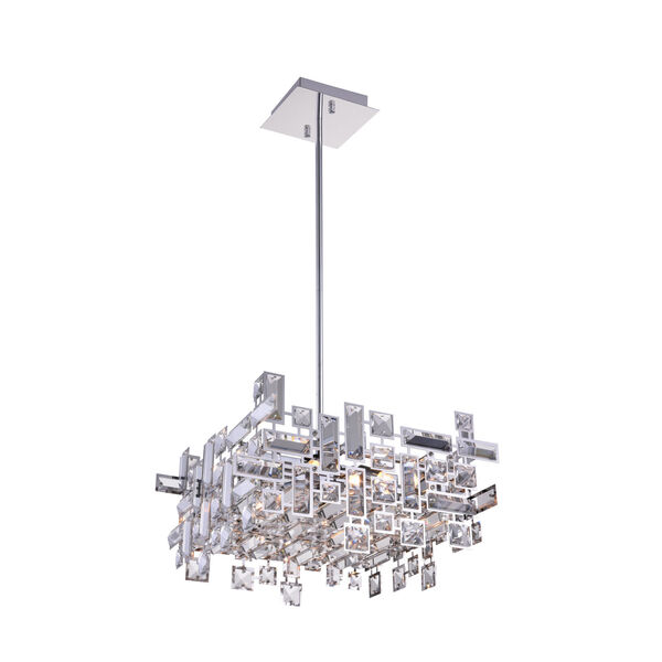 Arley Chrome Six-Light Chandelier with K9 Clear Crystal, image 1