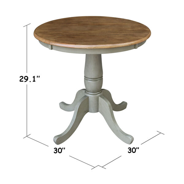 Hickory and Stone 30-Inch Width 29-Inch Height Round Top Dining Height Pedestal Table, image 4