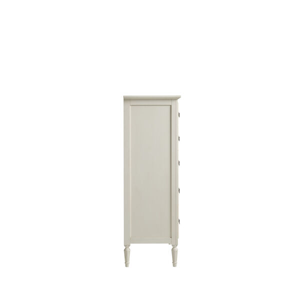 White Five-Drawer Wood Dresser, image 4
