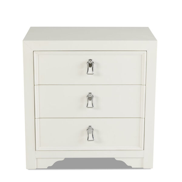 Mathis White 26-Inch Three Drawer Accent Chest, image 1