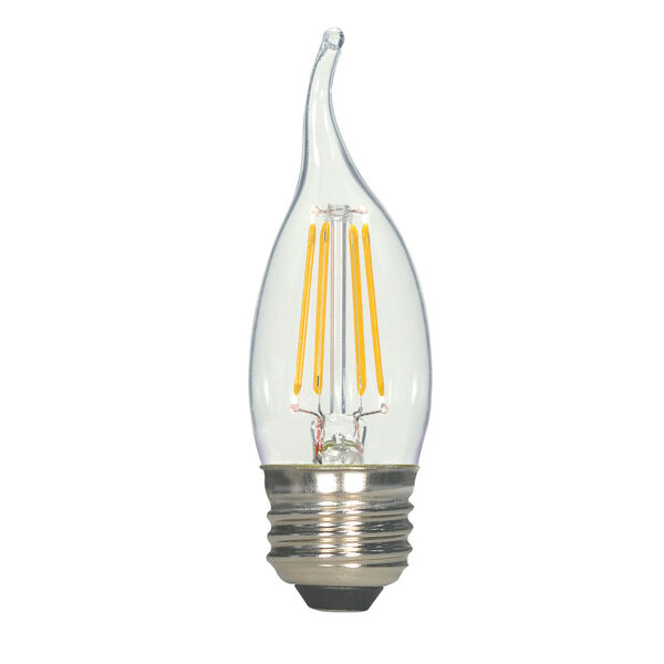 SATCO Clear LED CA11 Medium 4.5 Watt LED Filament Bulb with 2700K 450 Lumens 80 CRI and 360 Degrees Beam, Carded, image 1