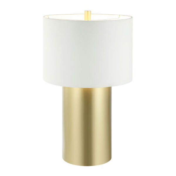 Secret Agent Painted Gold White Leather One-Light Table Lamp, image 2