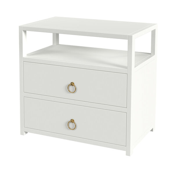 Lark White Wide Nightstand with Drawers, image 1