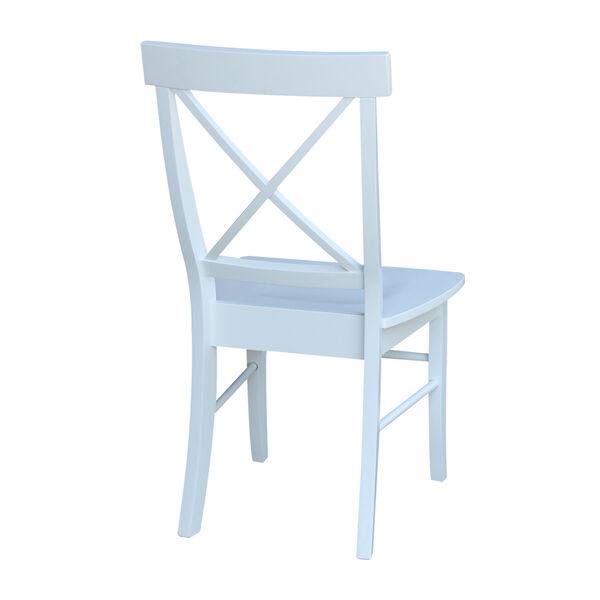 White X-Back Chair with Solid Wood Seat, Set of 2, image 4