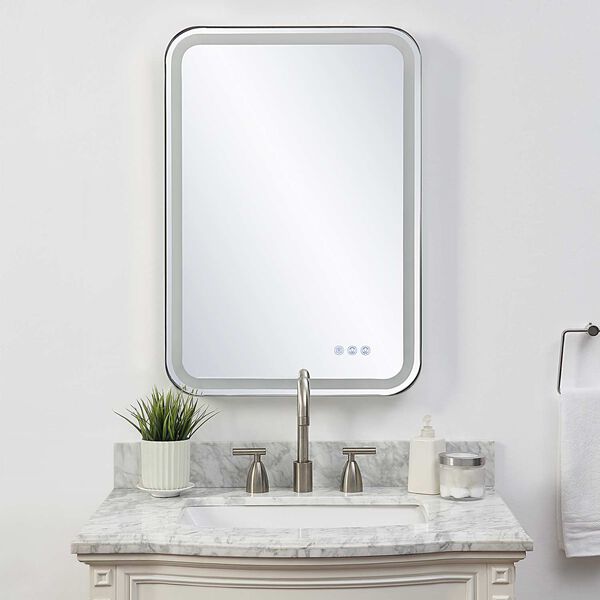 Crofton Polished Nickel Tiled Vanity Mirror, image 4