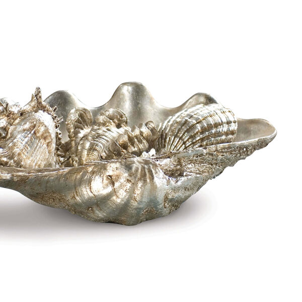 East End Ambered Silver Leaf Claim Shell Sculpture, image 2