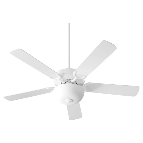 Virtue Studio White Two-Light 52-Inch Ceiling Fan with Satin Opal Glass Bowl, image 1