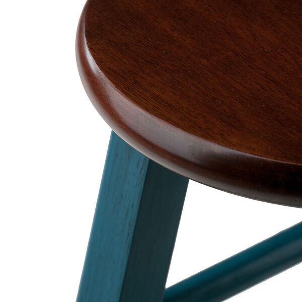 Ivy Rustic Teal and Walnut Counter Stool, image 3