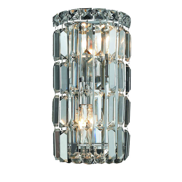 Maxim Chrome Two-Light 6-Inch Bath Fixture with Royal Cut Clear Crystal, image 1