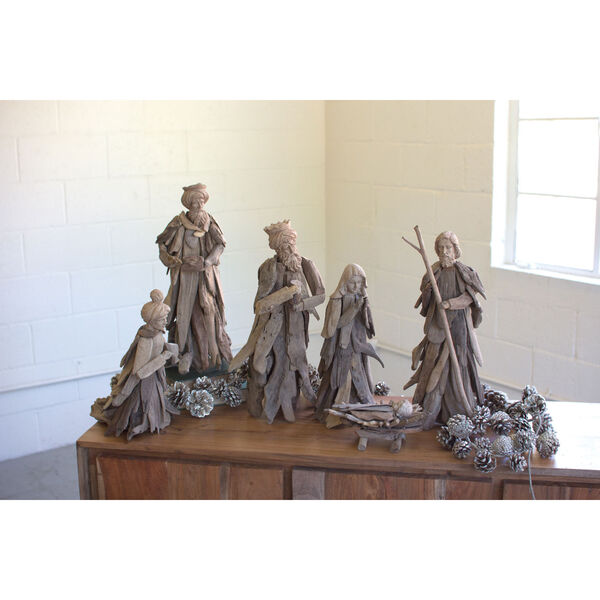 Driftwood Nativity Set, Six Piece Set, image 1