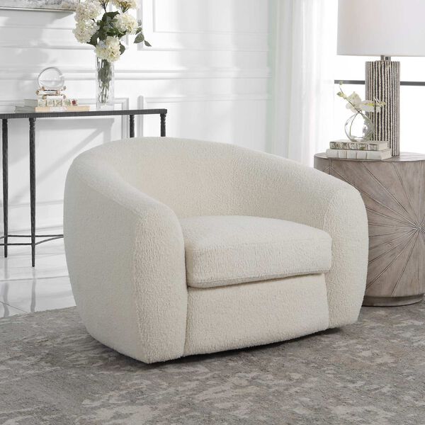 Capra Off-White Swivel Chair, image 1